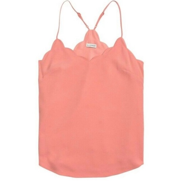 J. Crew Tops - J Crew scalloped racer back camisole size 8 peach/salmon color never worn